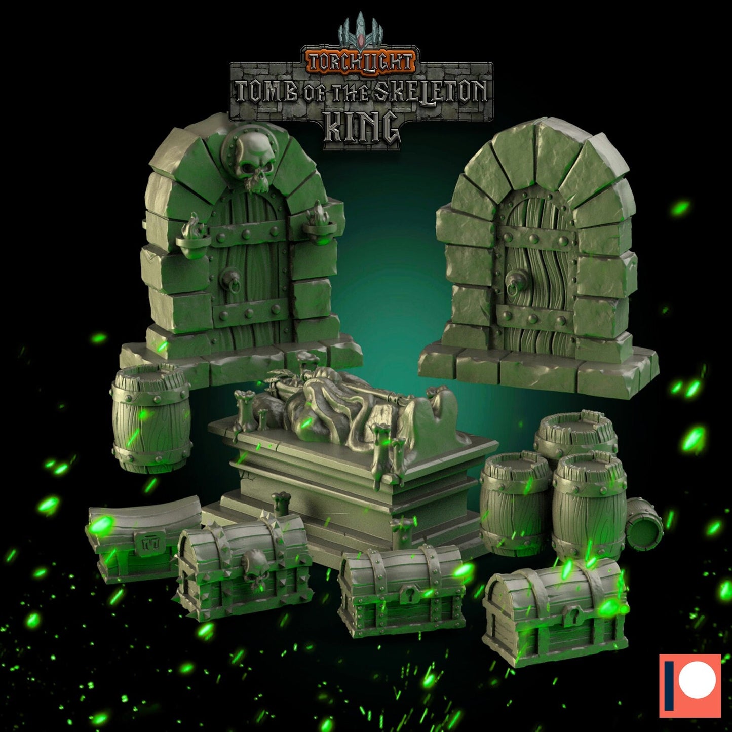 D&D Fantasy RPG gaming set - Torchlight studio miniatures Tomb of the Skeleton King