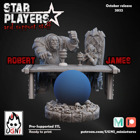 Ogre Robert & Vampire Jim commentators (Sitting) Fantasy Football by Ugni