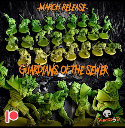 Classic Rats guardians of the Sewer Fantasy Football Team - Calaverd3D March 23 release with mutations