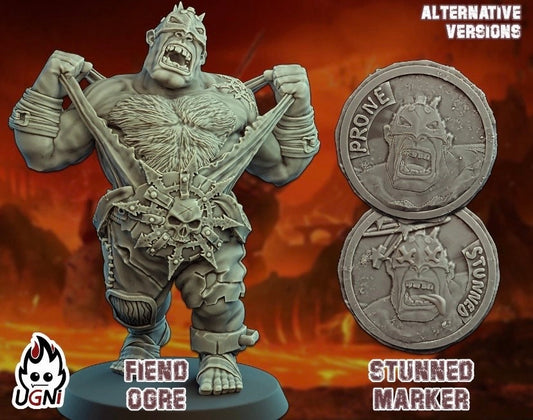 Ogre Big guy/star player Fantasy Football by Ugni Chaos Fiends + custom Stunned/Prone token