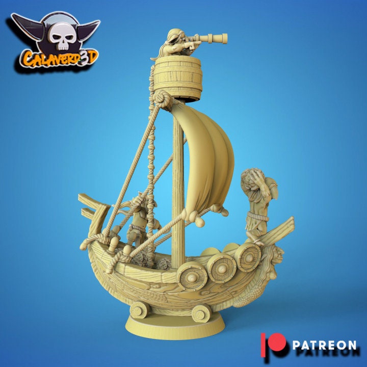 Pump Wagon Pirate ship Fantasy Football - Calaverd3D