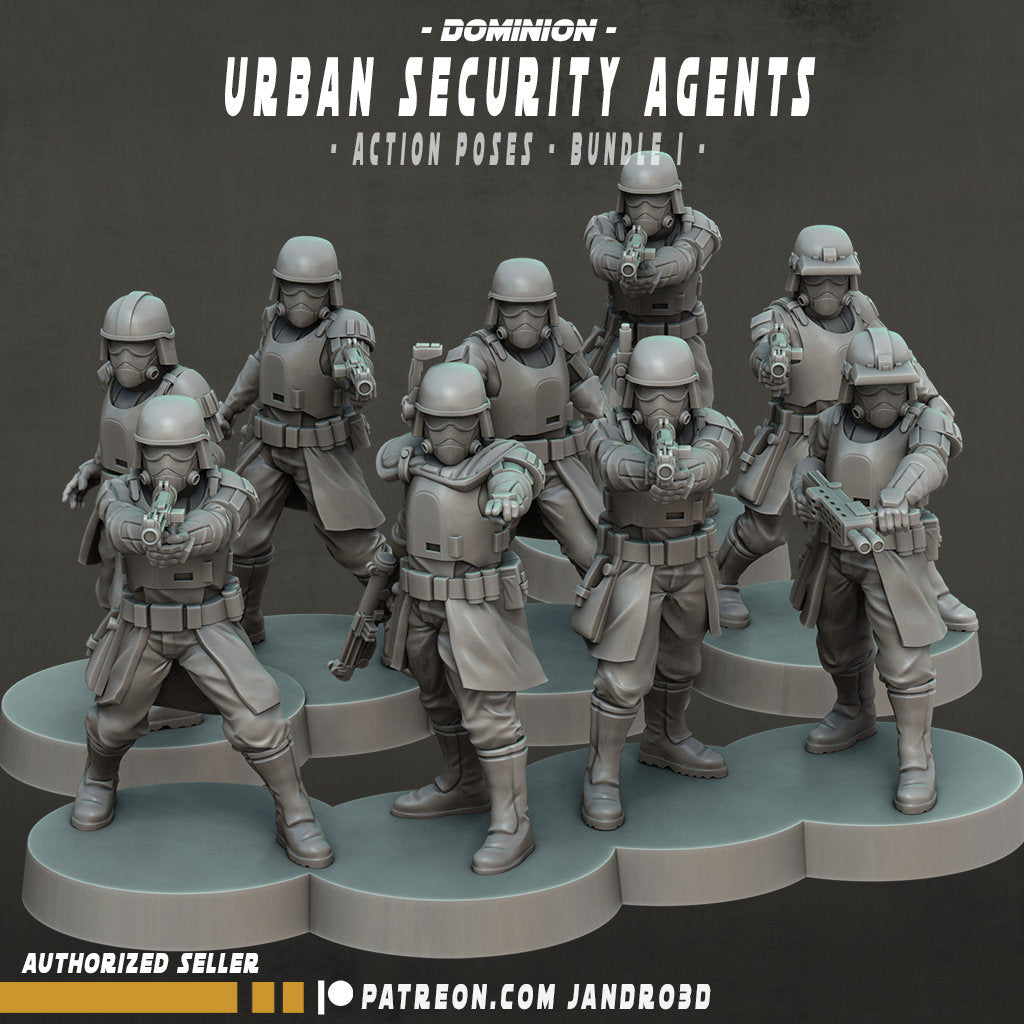 9 x Outsiders Urban Security Agents / Troopers -Star Wars Legion compatible