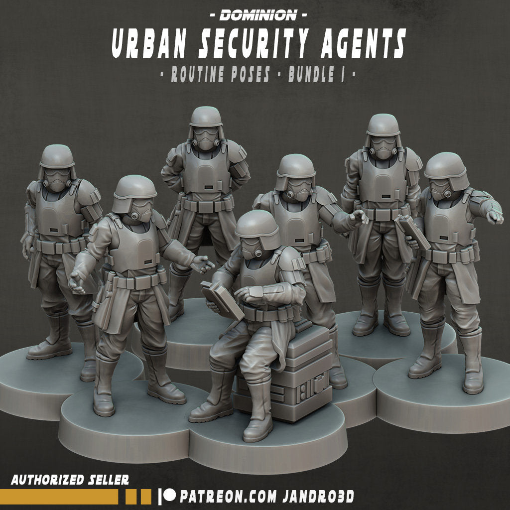 9 x Outsiders Urban Security Agents / Troopers -Star Wars Legion compatible