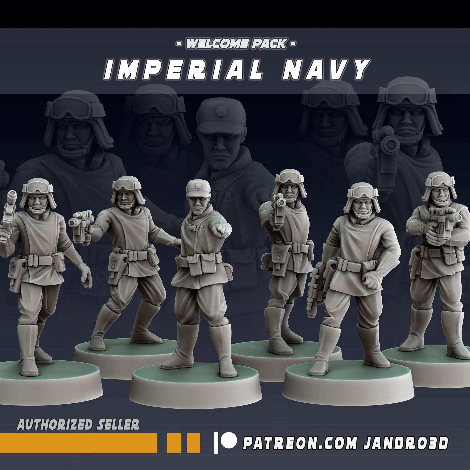 6 x Imperial Navy Troops - Star Wars Legion compatible Jandro3D