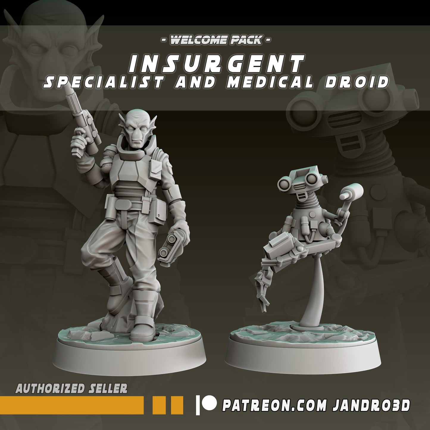 Insurgent Medical Droid & Specialist Star Wars Legion compatible - Jandro3D