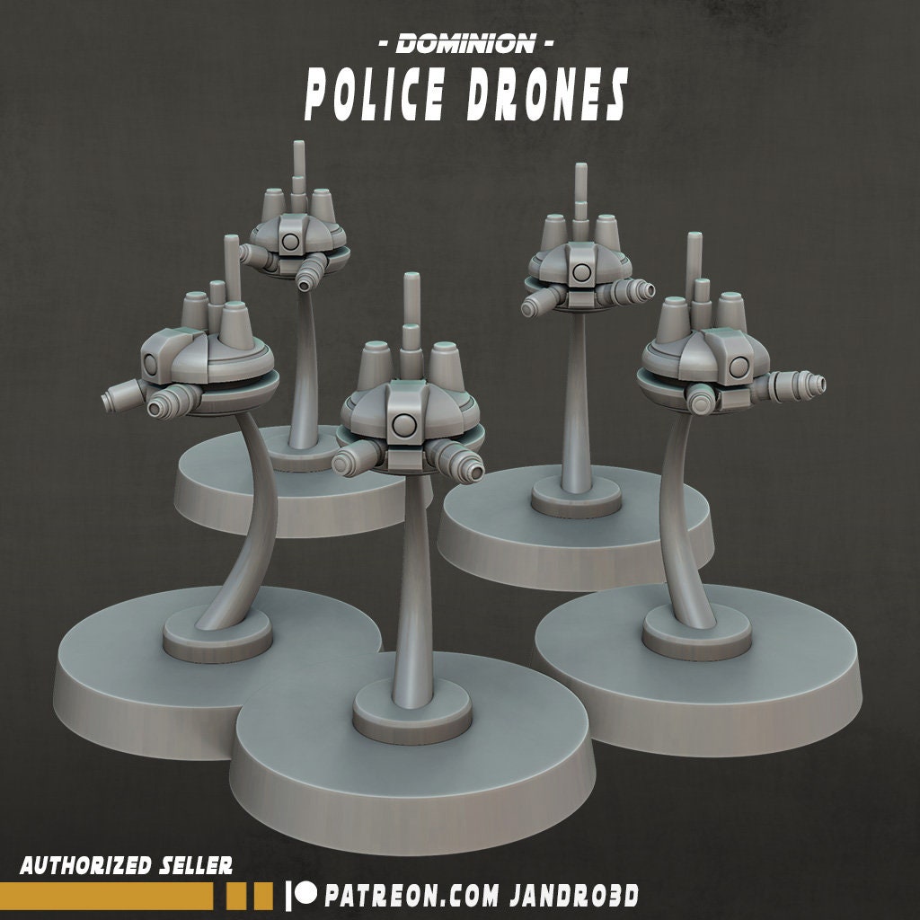 5 x Outsiders Police Drones - Star Wars Legion / Shatterpoint compatible Jandro