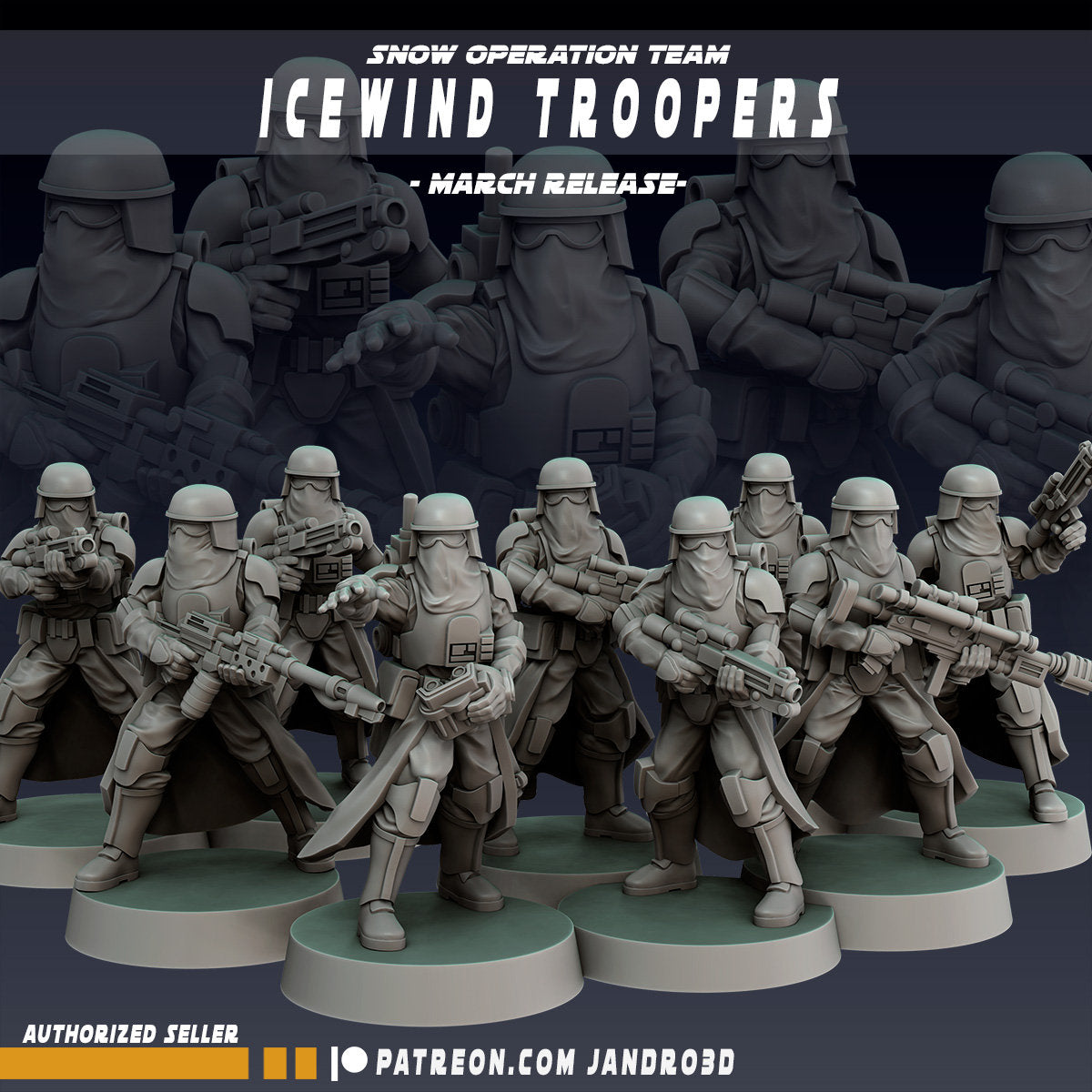 9 x Operations Team Icewind Cold Troopers Star Wars Legion compatible Jandro3D