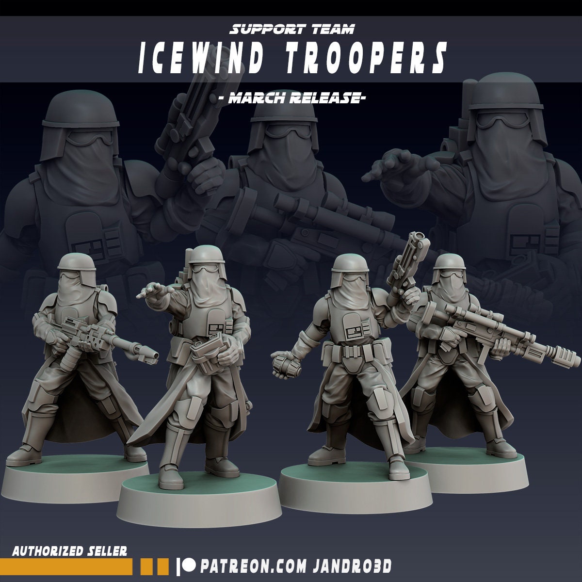 5 x Support Team Blizzard Snow Troopers Star Wars Legion compatible Jandro3D