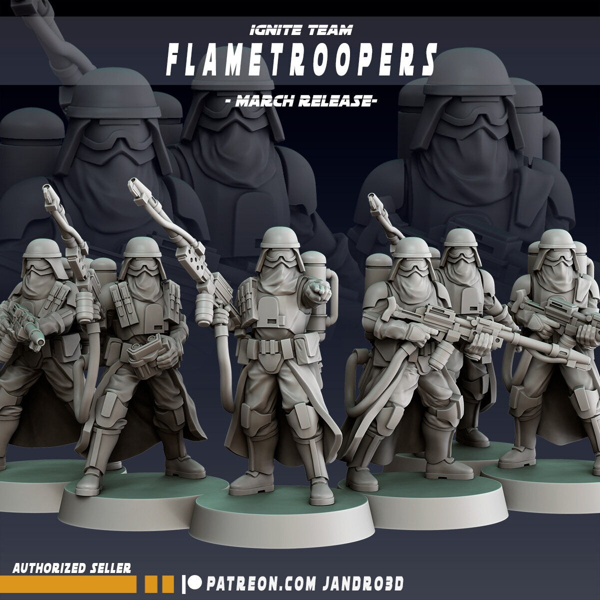 6 x Ignite Team Flame Troopers Star Wars Legion compatible Jandro3D