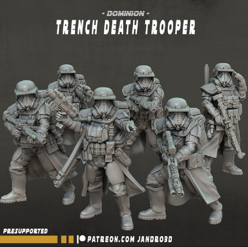 6 x Trench Death Troopers - Dominion - Star Wars Legion compatible Jandro3D