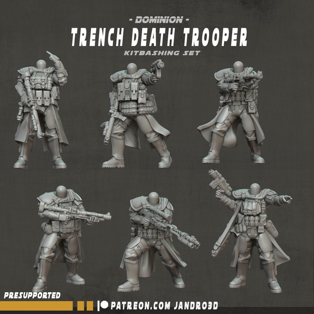 6 x Kitbash Trench Death Troopers - Dominion - Star Wars Legion compatible Jandro3D