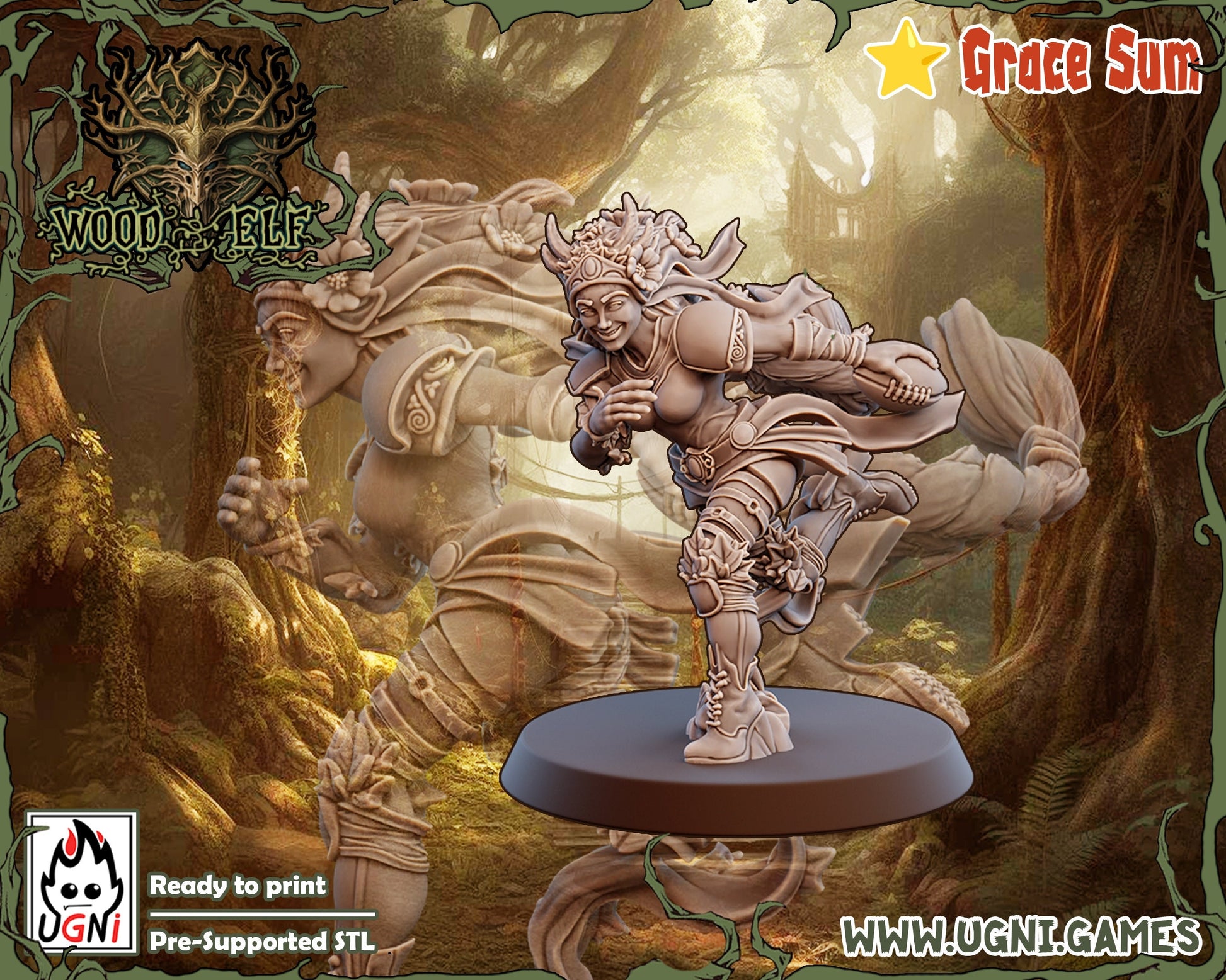 Woodelf Fantasy Football Team - UGNI Woodelves Tree Dryads