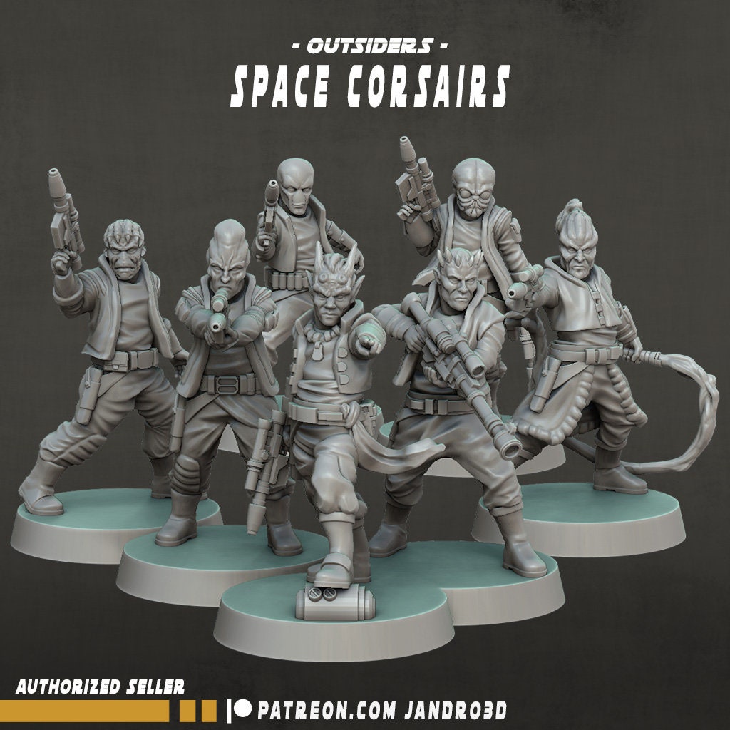 7 x Outsiders Space Corsairs Star Wars Legion compatible Jandro3D