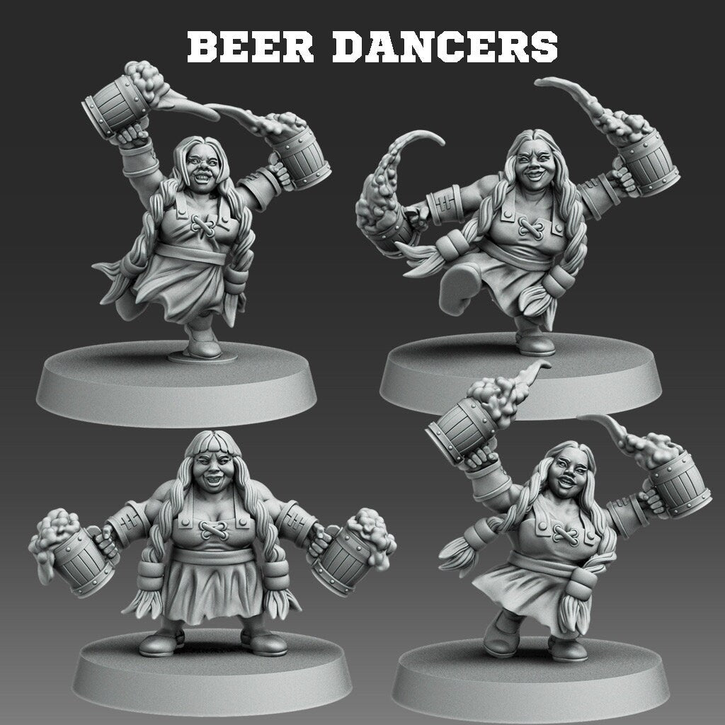 Dwarf support staff Fantasy Football Team - Realm Of Paths - cheerleaders, coach, apothecary