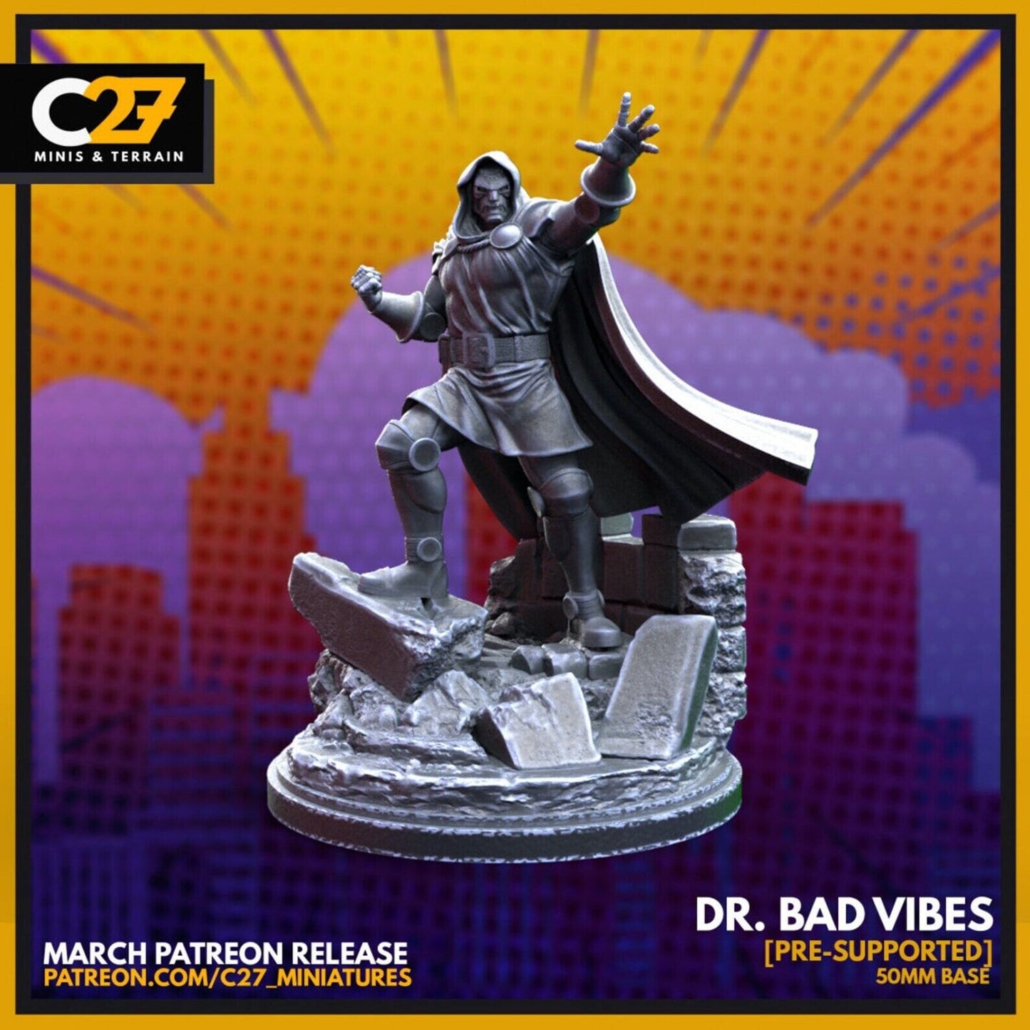 Dr. Bad Vibes, Dr. Doom Proxy Superhero Crisis Protocol compatible C27 minis