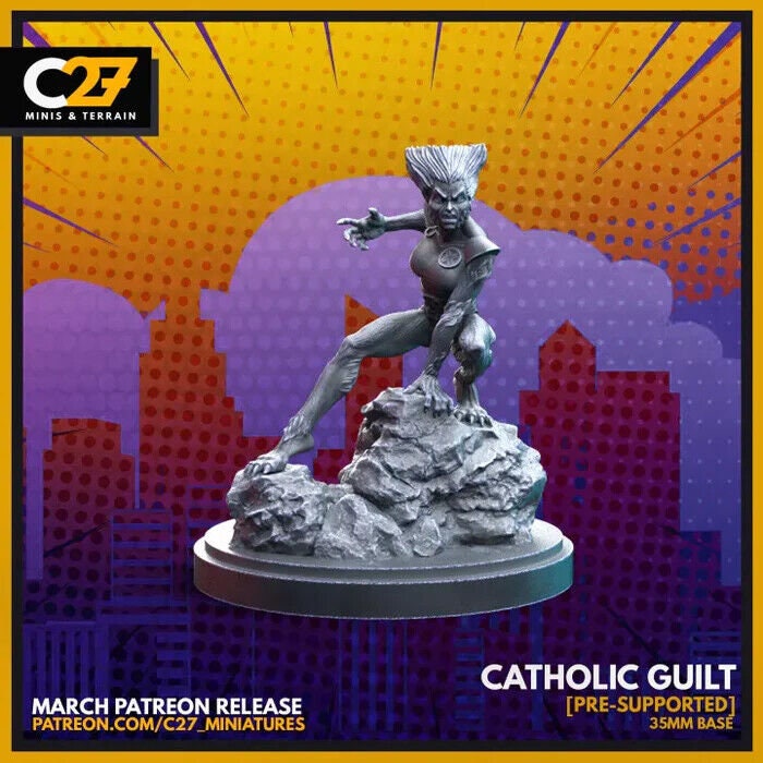 Catholic Guilt, Feral Proxy Superhero Crisis Protocol compatible C27 mini