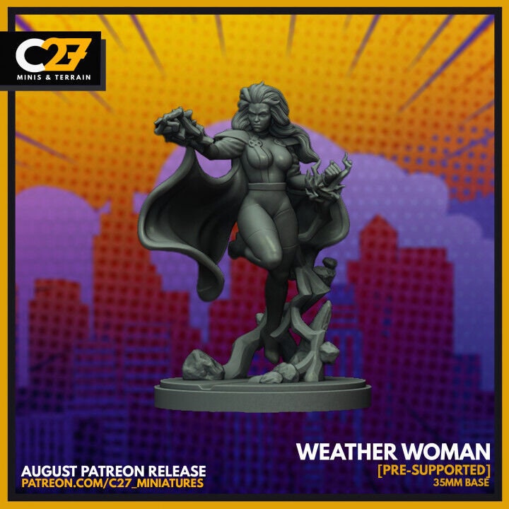 Weather Woman, Storm Proxy Superhero Crisis Protocol compatible C27 minis