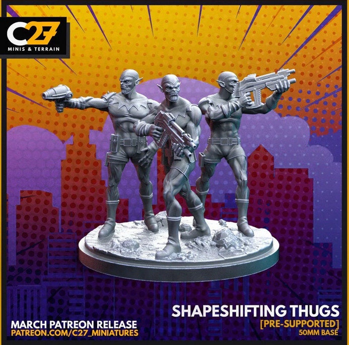 Shapehifting Thugs, Skrull Proxy Superhero Crisis Protocol compatible C27 minis