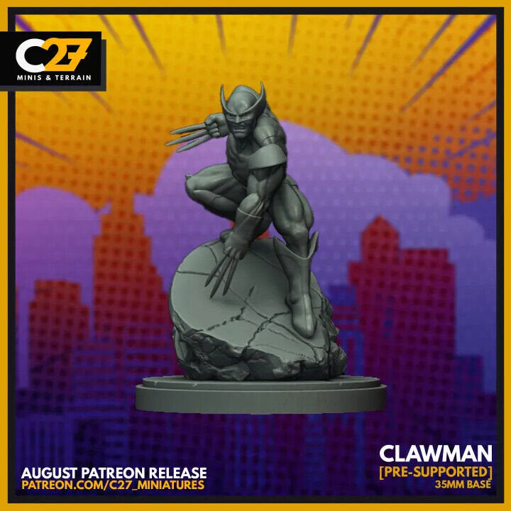 Clawman, Wolverine Proxy Superhero Crisis Protocol compatible C27 minis