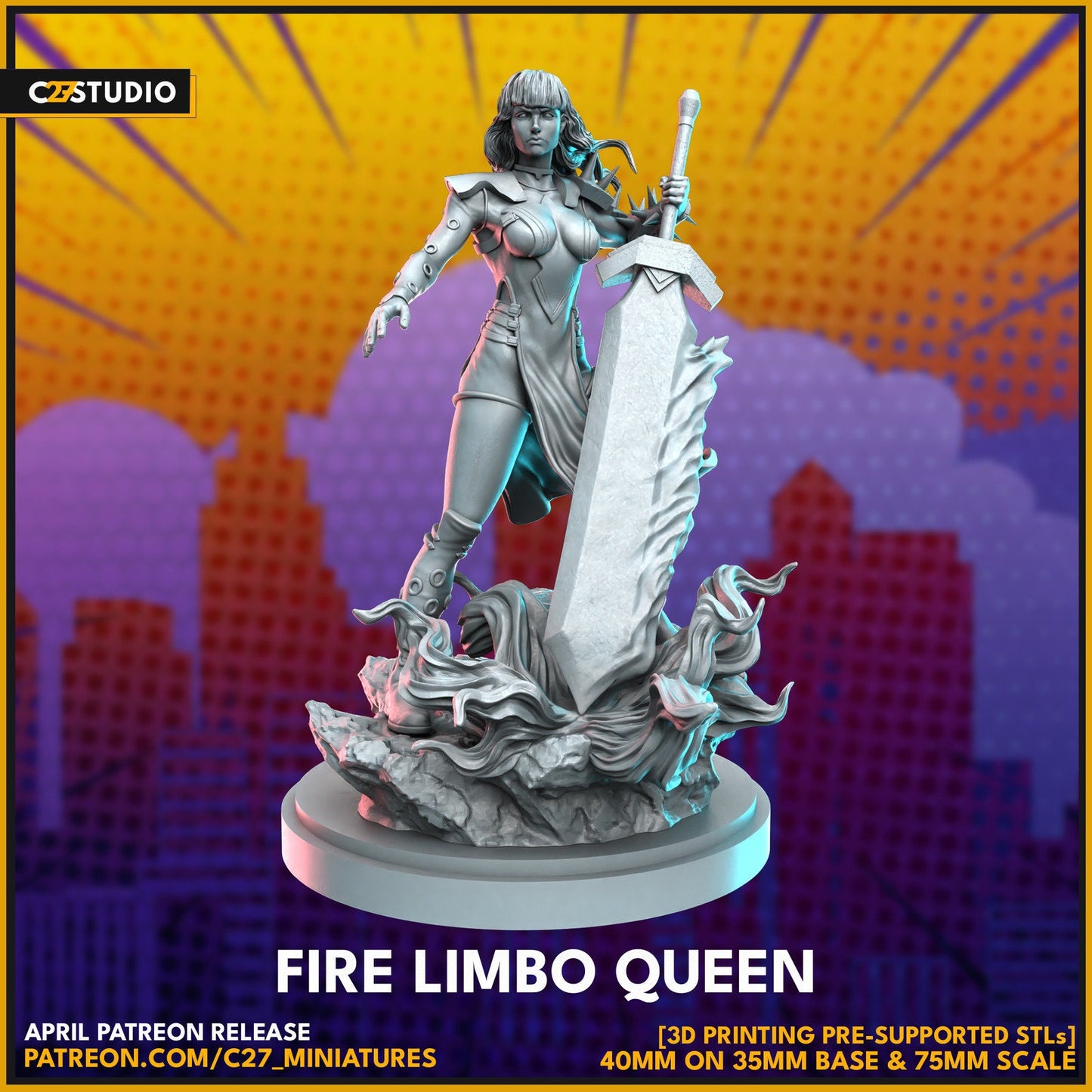 Fire Limbo Queen, Magik Proxy Superhero Crisis Protocol compatible C27 minis