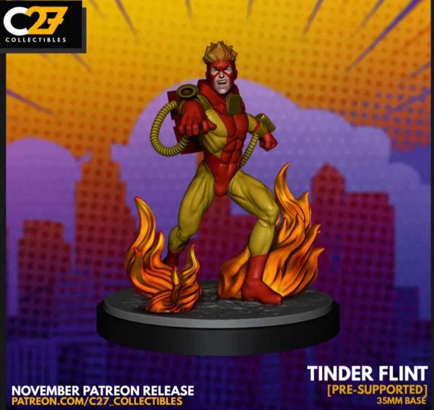 Tinder Flint, Pyro Proxy Superhero Crisis Protocol compatible C27 minis