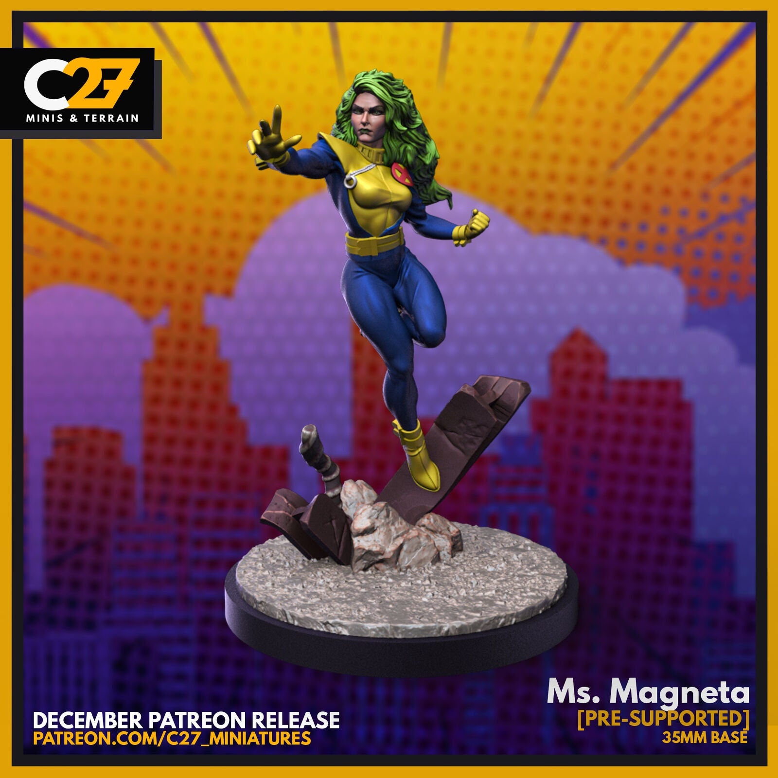 Ms. Magneta, Polaris Proxy Superhero Crisis Protocol compatible C27 minis