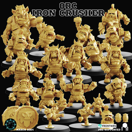 Orc 'Iron Crushers' Cute Chibi proxy Fantasy Football Team - Realm Of Paths