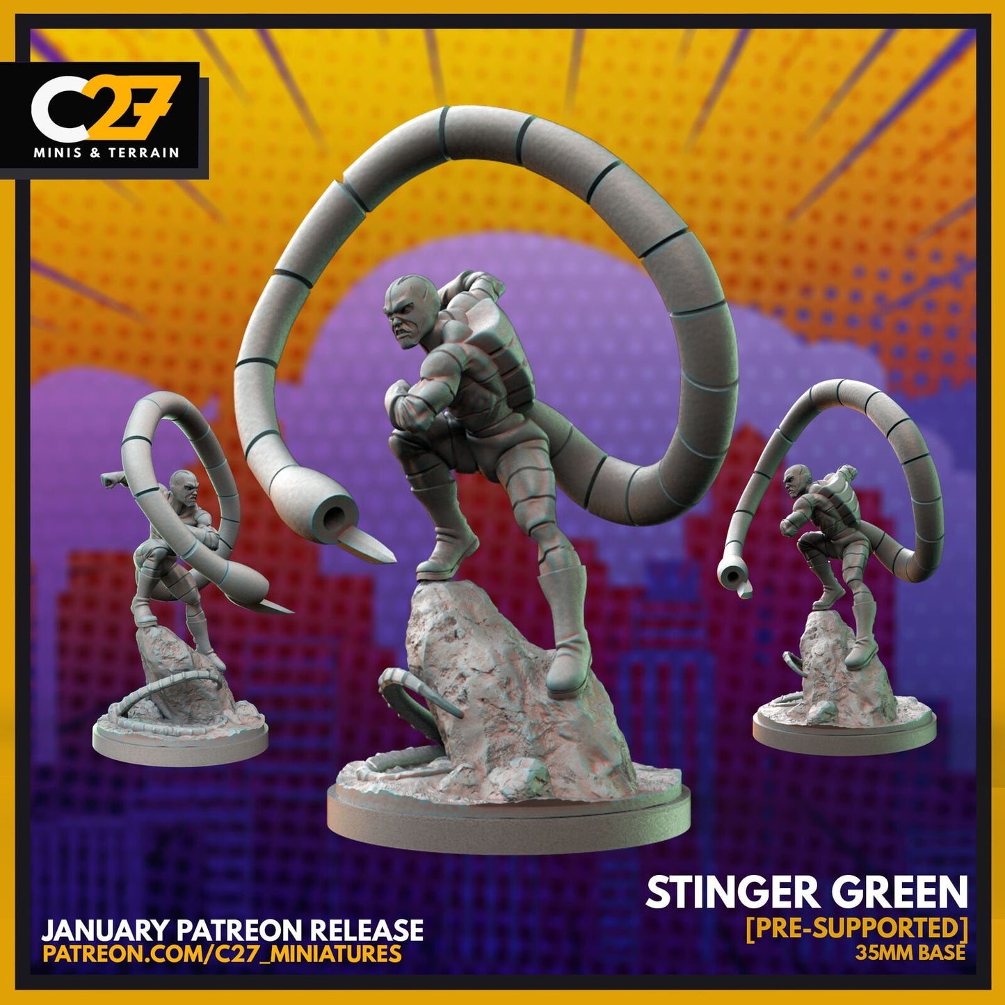 Stinger Green, Scorpion Proxy Superhero Crisis Protocol compatible C27 Minis