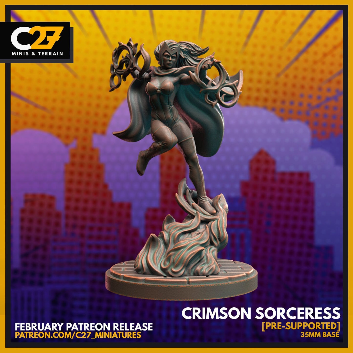 Crimson Sorceress, Scarlet Witch Proxy Superhero Crisis Protocol compatible C27