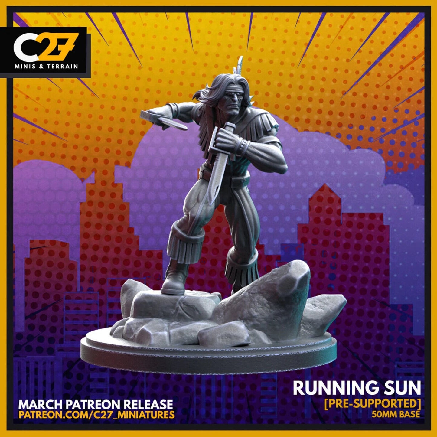 Warpath, Running Sun Proxy Superhero Crisis Protocol compatible C27 minis