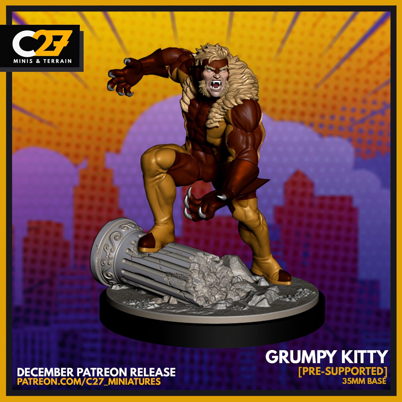 Grumpy Kitty, Sabertooth Proxy Superhero Crisis Protocol compatible C27 minis