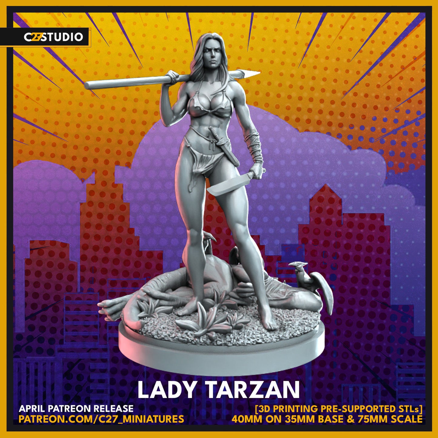 Lady Tarzan, Shanna Proxy Superhero Crisis Protocol compatible C27 minis