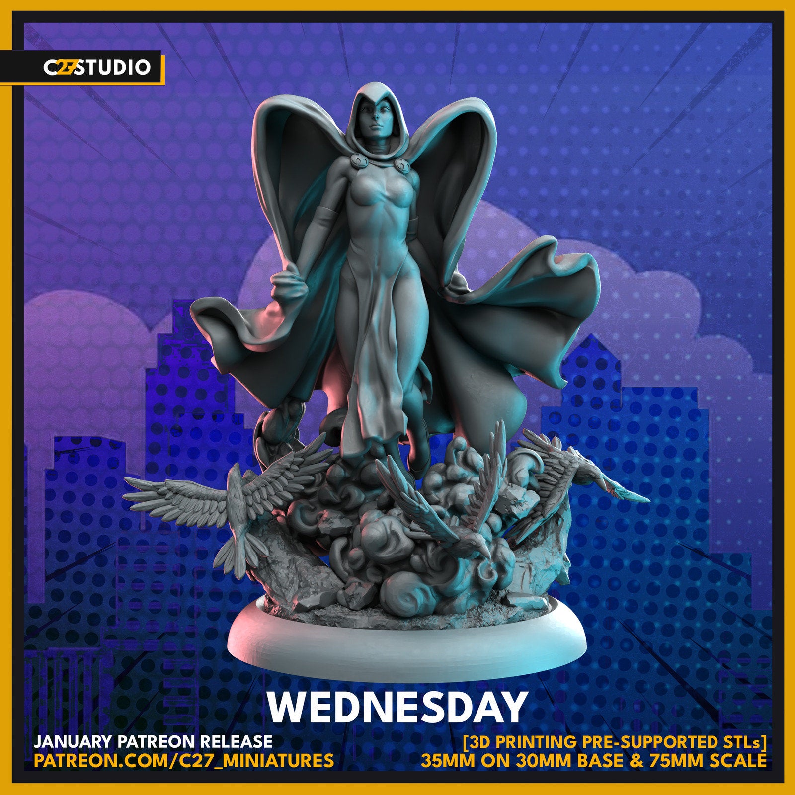 Wednesday, Raven Proxy Superhero Crisis Protocol compatible C27 minis