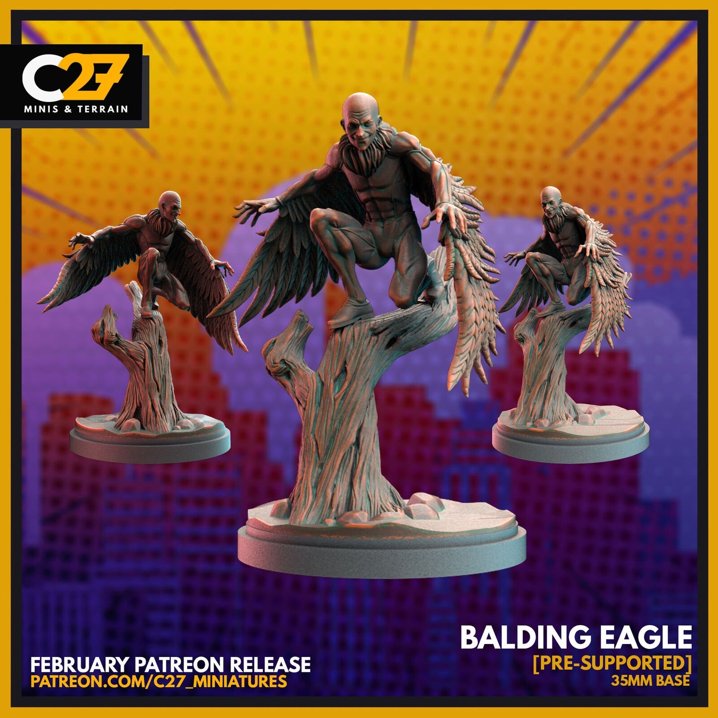 Balding Eagle, Vulture Proxy Superhero Crisis Protocol compatible C27 Minis