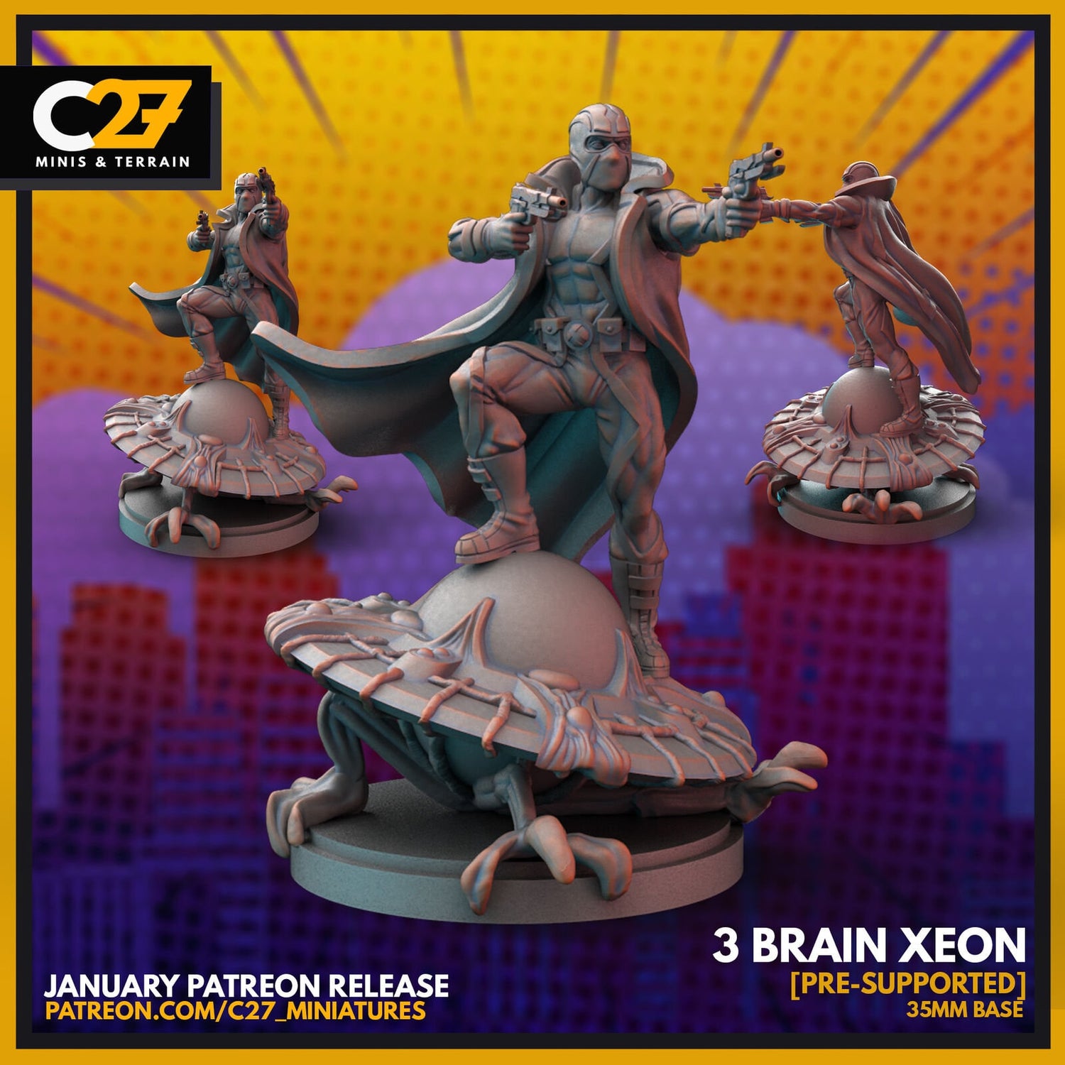 3 Brain Xeon, Fantomex Proxy Superhero - Crisis Protocol compatible C27 Minis