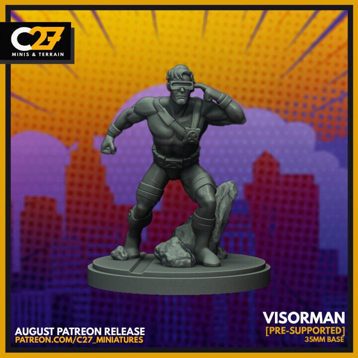 Visorman, Cyclops Proxy Superhero Crisis Protocol compatible C27 minis