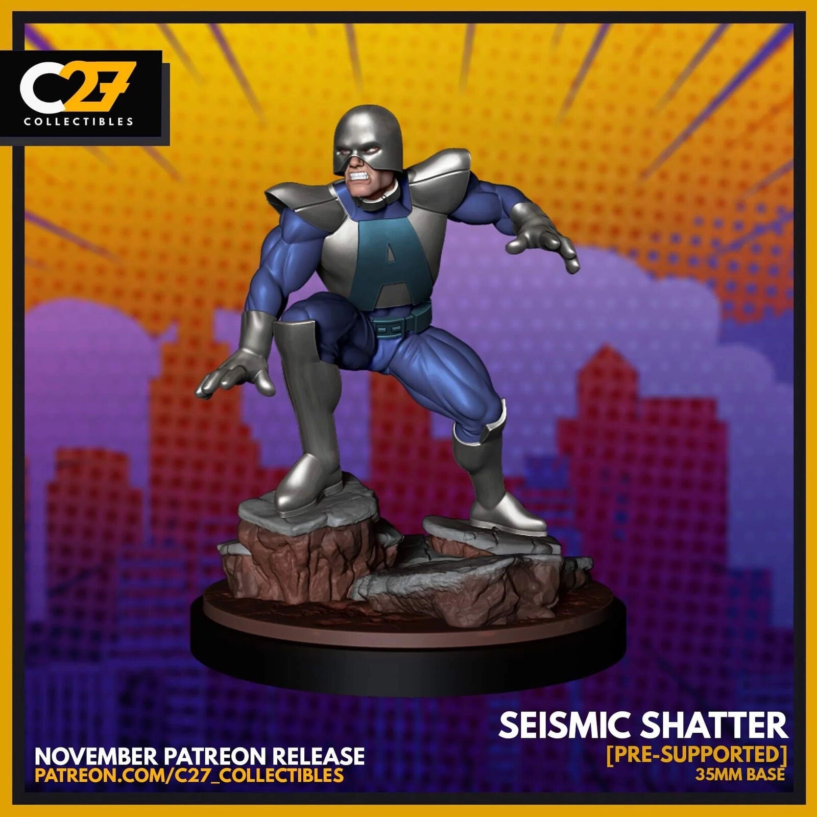 Seismic Shatter, Avalanche Proxy Superhero Crisis Protocol compatible C27 minis