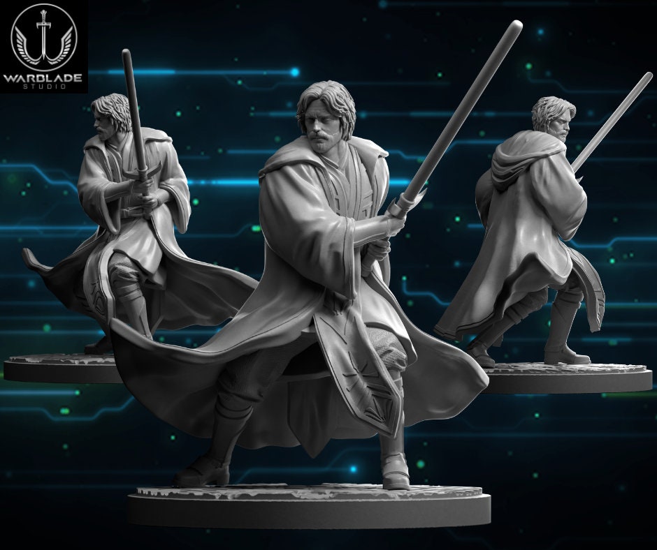 a star wars figurine of two men with swords