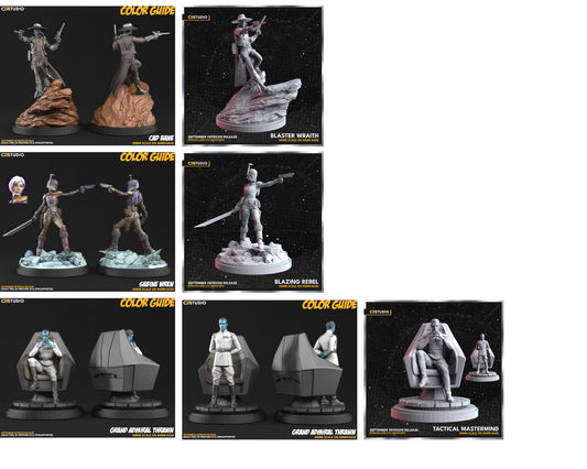 Cad Bane, Sabine Wren, Thrawn Star Wars Legion Shatterpoint compatible C27 Minis