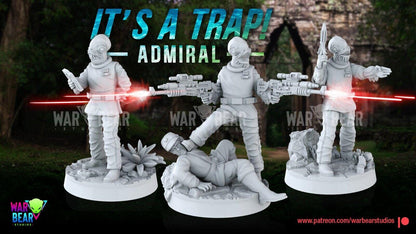 3 rebel admiral ackbar star wars rpg legion shatterpoint compatible war bear