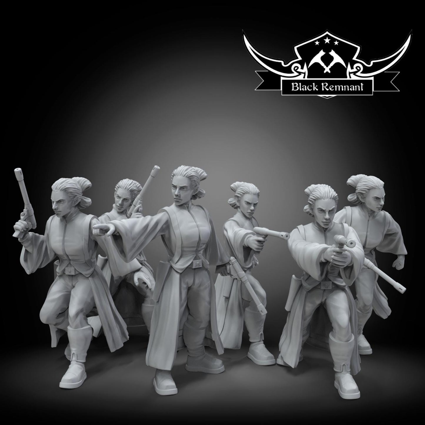 6 x handmaiden of the queen star wars legion / shatterpoint black remnant