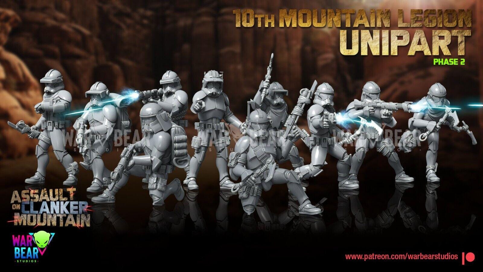 10 clone mountain troopers star wars legion rpg shatterpoint compatible war bear