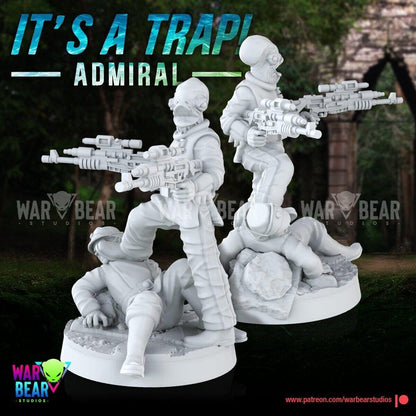 3 rebel admiral ackbar star wars rpg legion shatterpoint compatible war bear