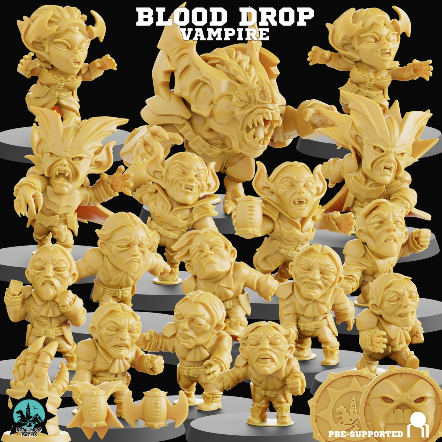 Blood Drop - VAMPIRE TEAM Cute Chibi proxy Fantasy Football Team - Realm Paths