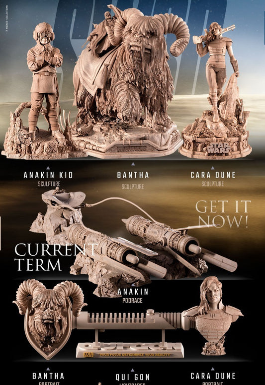 June Star Wars themed 3D Figure Diorama Sculpture SW3D Anakin Bantha Cara Dune SW3D